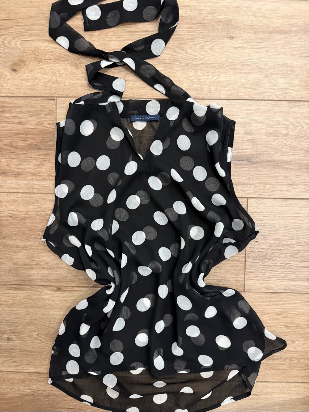 Tommy Hilfiger Black & White Polka Dot Blouse
